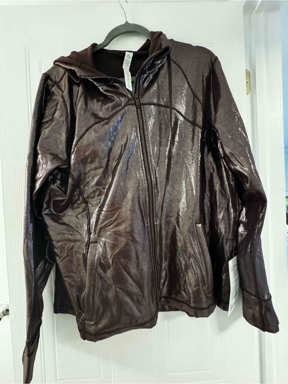 lululemon athletica Shiny Hooded Zip Jacket - Brown NWT